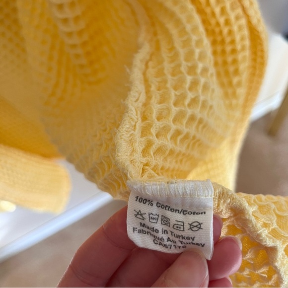 One Wednesday for Jilly Box Yellow Waffle Knit Robe - Picture 9 of 10